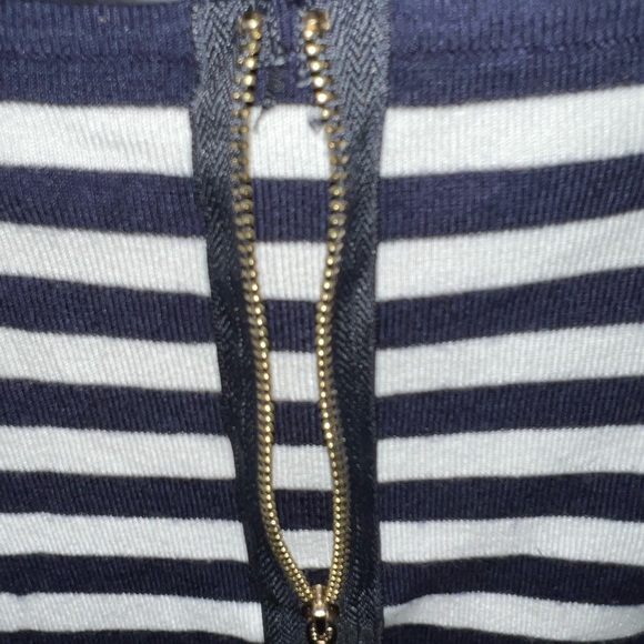 Soft Surroundings Stripped Zip Back Tunic Top - Picture 6 of 9